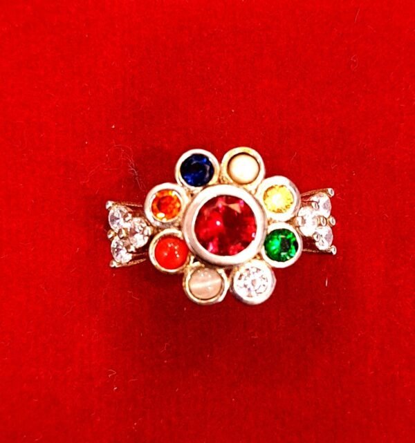 925 Sterling Silver Navratan Ring - Image 3