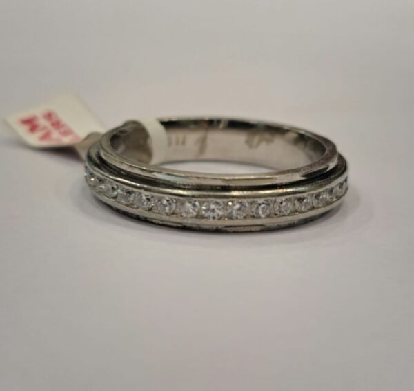 925 Sterling Silver CZ Center Rotating Ring