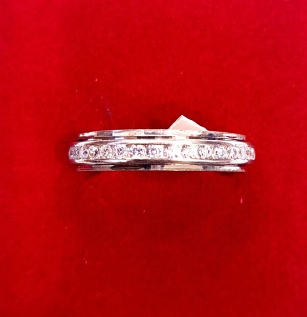 925 Sterling Silver CZ Center Rotating Ring - Image 2