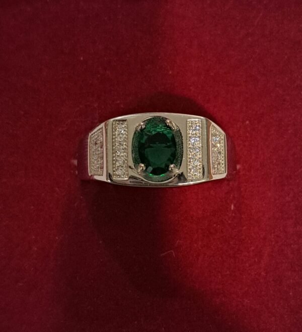 925 Sterling Silver With A Green Stone
