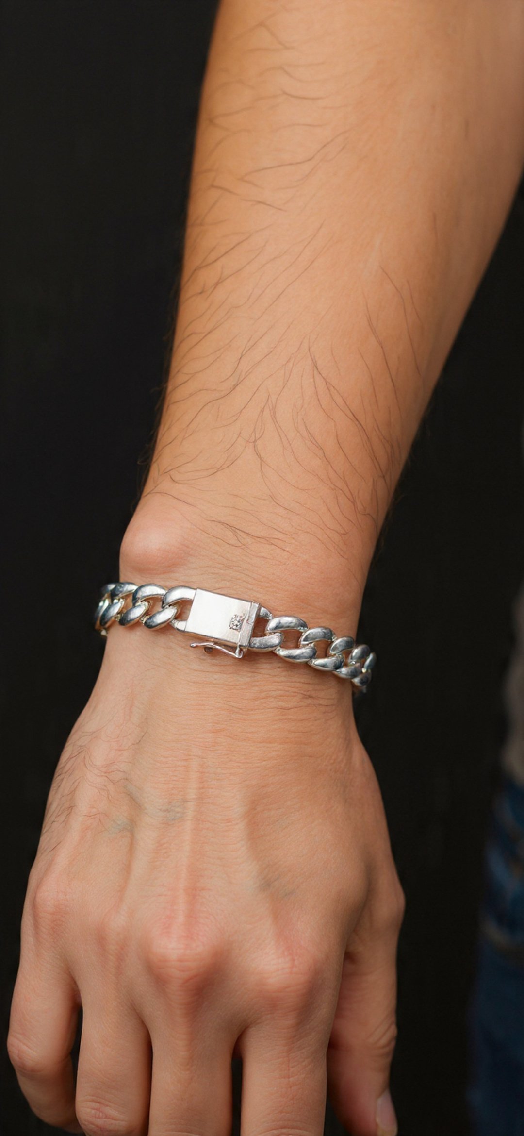 Sterling Silver 925 Hip Hop Chunky Link Bracelet - Image 2