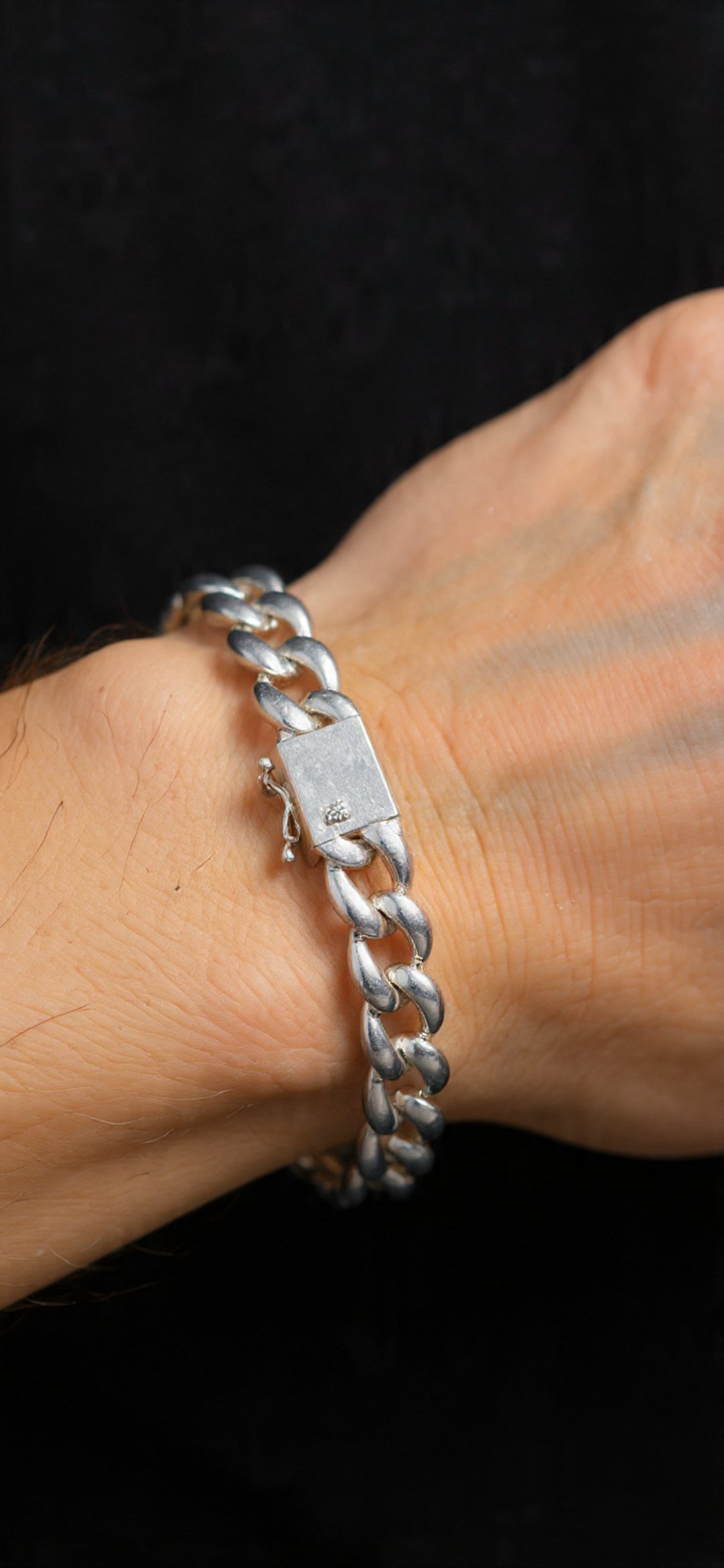 Sterling Silver 925 Hip Hop Chunky Link Bracelet - Image 3